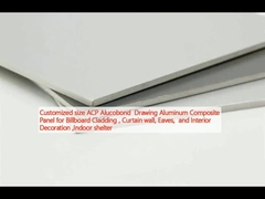 Aangepast formaat ACP Alucobond Drawing Aluminium Composite Panel voor billboard bekleding, gordijnwand, eikels en interieur decoratie, binnenshuis onderdak