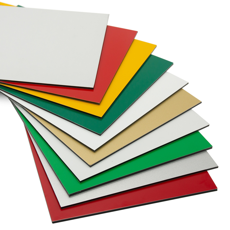 Verscheidene kleuren PVDF-aluminiumcompositpaneel met lengtes variërend van 2440 mm tot 3660 mm