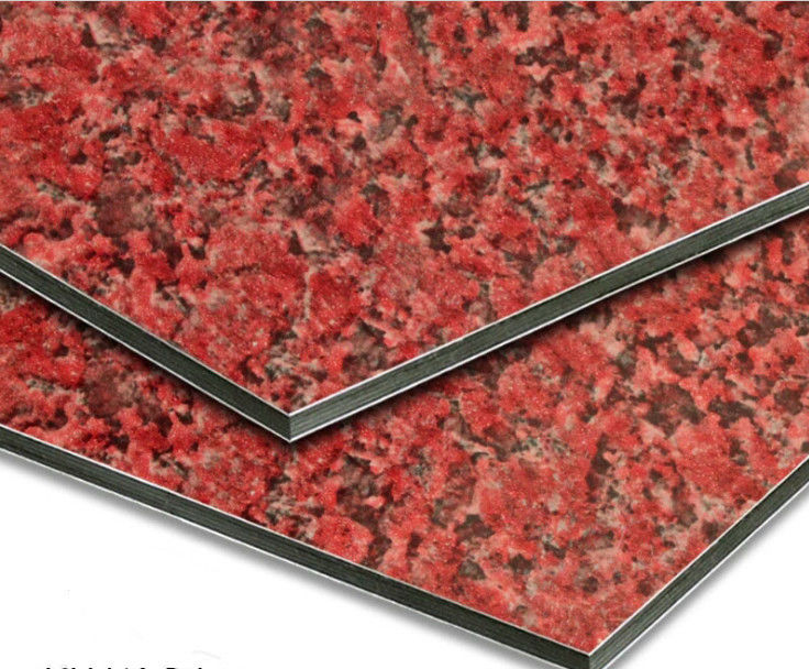 In voorraad 1220*2440mm Marmer aluminium paneel PVDF gecoat, warmte-isolatie en UV-bestand voor gordijnwand CE gecertificeerd