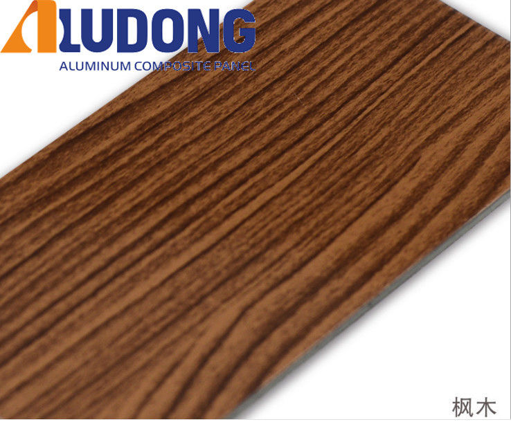 Directe fabrikant 5 mm houtkorrel ACP PVDF coating, UV- en brandwerend voor gordijnwand 24/7 technische ondersteuning